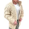 Heren truien mode gebreide trui knoppen sluiting lange mouw warme twist gevlochten jas