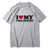 Camisetas para hombres Amo a mi novia Camisetas Carta Impresión Streetwear Hombres Mujeres Moda Camiseta de gran tamaño Camisetas de algodón puro Tops Ropa de pareja W0322