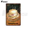 Coffee Metal Painting Sign Mocha Cappuccino Coffee Metal Poster Decorative Drinks Coffee Beans Tin Sign Plate Vintage Plaque Cafe Decor 30X20cm W03