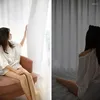 Curtain Tulle Curtains Para Salon Cortinas Rideau For Living Room Modern Minimalist Balcony Gauze Pervious To Light Shade Nordic