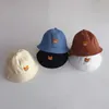 Caps Hats Cute Bear Solid Color Baby Fisherman Cap Cartoon Embroidery Dome Kids Girl Boy Bucket Hat Spring Summer Sun Infant Panama Hat