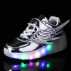 Sneaker Kids LED Light Roller Shoes for Boys Girl Luminious Scattoni Sneaker con Wheels Kids Skates Wings 230322