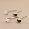 Stud -oorbellen eenvoudige kleine mini -curve witte zwarte zilveren kleur voor vrouwen meisjes luxe trendy minimalistische sieradencadeaus SD2378