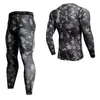 Heren t shirts 2023 mannen camouflage compressies sets shirt lycra basislaag lopen running fitness t-shirt joggers tops leggings plus size maat