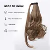 Syntetiska peruker Easihair Long Wavy Wrap Around Clip Ponytail Hairpiece On Ombre Brown Tail Blonde Fack 230227