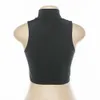 Damestanks Camis Laiuiy Summer Women Cool Hip Hop Jogger Sexy Club High Neck Bandeau Front Hollow Hole Crop Top Sport Cami Vest Top P230322