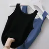 Kvinnors tankar Kvinnor ärmlös Vest Quality Summer Sexig backless Tank Top Y2K Sticked Camis toppar kvinnlig fasta färg Basic Camisole