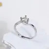 クラスターリングaazuo 18kホワイトゴールドリアルダイヤモンド0.40ct h vsクラシックボタンアーム女性婚約パーティーのための花の4つの結婚指輪