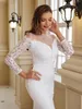 Party Dresses Wedding Dress Bride Of Suknia Slubna Rybka White Long Sleeve Elegant Gorgeous Robe de Soiree Mariage Train Vestidos 230322