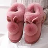 Tofflor Fashion Autumn Winter Cotton Slippers Rabbit Ear Home inomhus tofflor Vinter varma skor Kvinnor Söta plus plysch tofflor 230323