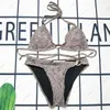 Designer-Bikinis für Damen, zweiteiliger Bikini mit Buchstaben-Badeanzügen, Kristall-Sommer-Bademode, Strand-Luxus-Badeanzüge, Dreipunkt-Badeanzug