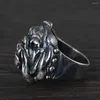 Cluster Rings S925 Silver Fashion Ring for Men Thai pittoreska Shar Pei Dog Man