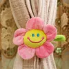 Plush Dolls 10pcs Curtain Accessories Home Decoration Cute Smile Cartoon Sunflower Rose Plush Toys Christmas Valentine's Day Gift 230323