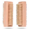 Nouveau bois brosse à ongles double face poils de sanglier naturels manucure en bois brosse à ongles SPA double surface brosse brosses de nettoyage des mains 10 CM BBA