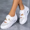 Kleid Schuhe Kissen Plattform Frauen Casual Damen Turnschuhe Atmungsaktive Mesh Frühling Sommer Keil Knöchel Riemen Wohnungen 230322