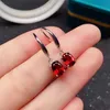 Charm Fashion Silver Garnet Drop Earrings for Daily Wear 5mm7mm Natural Garnet Silver Earrings Simple 925 Silver Garnet Eardrop Z0323