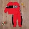 Kleidung Sets Patchwork Leopard Zwei Stück Baby Mädchen Kleidung Kinder Sportswear Anzug Langarm Rundhals Top Elastische Kopf Lange Hosen für Herbst 230323