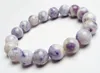 Brin 11.5mm véritable violet naturel opale Bracelets femmes femme dame Stretch guérison cristal rond perle pierre Bracelet