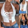 Kadın Tankları Camis 2023 Yaz İnce Render Kısa Üstü Kadın Bandaj Kolel Croptops Tank Tops Deri İçi Boş Çıkış Yelek 230322