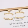 23ss 20stijl Gemengde Luxe Merk Designer Dubbele Letters Stud 18K Vergulde 925 Zilveren Cirkel Beroemde Vrouwen Kristal Strass Parel Oorbel Bruiloft Sieraden