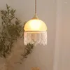 Pendant Lamps French Vintage Glass Tassel Lamp For Living Room Medieval Bedhead Balcony Bay Window Retro Style Warm Chandelier