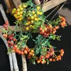 Decorative Flowers 28.5CM Christmas Decoration Single Red Berry Artificial Plant Home Party Wedding Fake Flower Foam Bean Branch