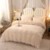 寝具セットミチコホームテキスタイルシンプルソリッドキルトカバーベッドシート枕カバークリスタルベルベットダブル4ピースセット