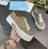 Designer Wiel Cassetta Casual Schoenen Re-nylon Canvas Schoen Vrouwen Hoge Top Platte Sneakers Katoen Stof Runner Gabardine Platform Trainers Met Doos