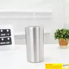 Skinny Tumbler Double Wall Straignt Cups Tasse de bière de café en verre isolée sous vide