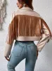 Damesjacks mode kwast vorst vrouwen y2k jassen franjes zome crop tops motorbiker suède lederen herfst vintage jas 230323