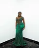 2023 Arabic Aso Ebi Dark Green Prom Dresses Mermaid Lace Beaded Evening Formal Party Second Reception Birthday Engagement Gowns Dress ZJ5053