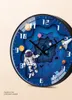 Horloges murales 8 pouces silencieux enfants chambre horloge murale ronde astronaute espace voyage décor enfants horloge garçons chambre décoration horloge à quartz 230323