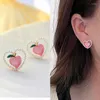 Stud Earrings 2023 Japanese Korean Fashion Cute Peach Love Heart Earring For Women Summer Aesthetic Sweet Piercing Brincos Trend Jewelry