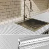 Wallpapers Self Adhesive Kitchen Waterproof Oil-proof Foil Wallpaper Stainless Steel Contact Paper Backsplash Aluminum Wall