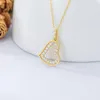 Chains YFN 14K Yellow Gold Heart Necklace For Women Love Pendant Fine Jewelry Gifts