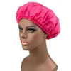 Einfarbiger Satin-großer wasserdichter Hut für Frauen-Dame-elastische Badekappen Motorhaube Haarpflege Home Fashion-Accessoires