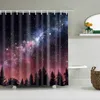 Shower Curtains Forest Heavy Fog Scene Shower Curtains Fabric Polyester Bath Curtain With Hooks 3d Printed Natural Landscape Bathroom Curtains 230323