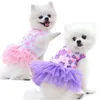 Hundkläder för små födelsedagspresenter Peach Blossom Party Supplies Wedding Dress Puppy Clothes kjolar Pet Costume