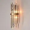 Lampada da parete di lusso Foyer Living American Light Staffa per apparecchio Nordic Modern Glass Crystal Gold Sconce