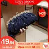 Shoulder Dark Blue Clutch Bag Women Bling Sequin Chain Purses and Handbag Diamonds Women Wallet Female Party Z246