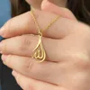 Anhänger-Halsketten, winziges Herz, Allah-Halsketten für Frauen, islamischer Schmuck, Edelstahl, arabische Koran-Buchstaben, Halsband, Geschenk für Muslime, Collier Femme Z0321