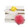 3pcs/lot felt bows rose flower baby nylon headband Elastic girls新生児幼児写真小道具ヘアアクセサリーセット