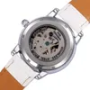 Polshorloges Shenhua 2023 dames diamant vrouwen kijken zelfwind wit paars skelet transparant automatisch mechanisch horloge