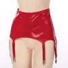 Kjol S Ladies Patent Leather Parts med Metal Clips Suspender Belt Clubwear Stage Performance Rave Costume Underwear Linglingies 230322