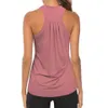 CAMESOLEN Tanks Nieuwe dames yoga v mouwloze racerba sport training running singlet aletic fitnesstank tops gym training t -shirt sportkleding z0322