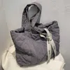 Shoulder Bags Brand Nylon Quilted Shpper Bag Padded Short Handle Totes Luxury Big Women Handbags Lady Soft Warm Satchels 230322