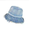 Chapeaux larges bord Nouvel été unisexe personnalisé gland lavé Denim seau chapeaux femmes à large bord pliable chapeau de pêcheur en plein air plage Panama casquette G230323