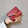 Wallets New Women Wallets Leather Purse Tri-fold Simple Black Short Wallet High Quality Soft Purse Leather Small Coin Pocket Carteras Z0323