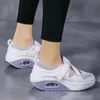 Kleid Schuhe Kissen Plattform Frauen Casual Damen Turnschuhe Atmungsaktive Mesh Frühling Sommer Keil Knöchel Riemen Wohnungen 230322