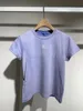 Solidna letnia koszulka dla kobiet odzież List Drukuj O-Neck Krótkie t-shirt femme luźne swobodne uprawy 100% bawełniane tee1